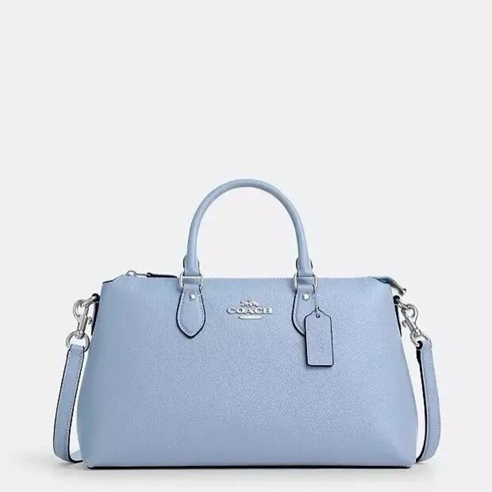 NWT Coach Bundle Georgia Satchel Bag CR156 Leather Bluebell & Cq722 Silk Scarf - Picture 8 of 12